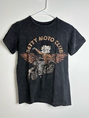 Fleischer Studios Betty Boop Moto Club Graphic Tee Size Medium